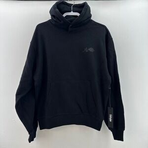 Civil Regime Hoodie Black Flame Rose Graphic Oversized Pullover Sz‎ M NWT